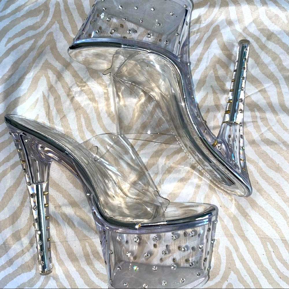 PUBLIC DESIRE PERSPEX PLATFORM 7” HEELS